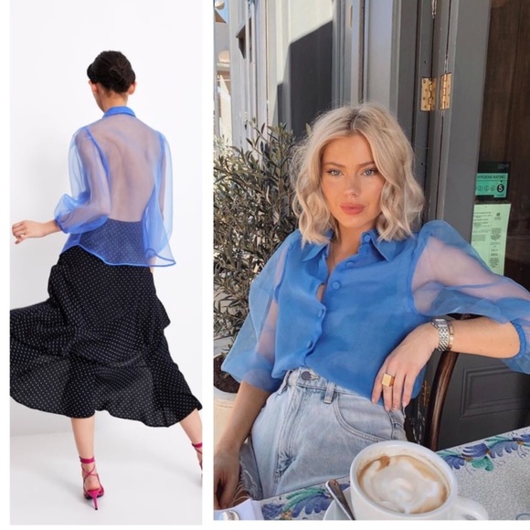 Zara Tops Zara Organza Blouse With Full Sleeves Poshmark